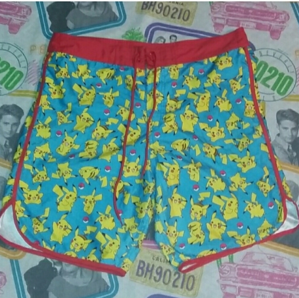 2016 Pokemon Pikachu Swimming Trunks Board Shorts